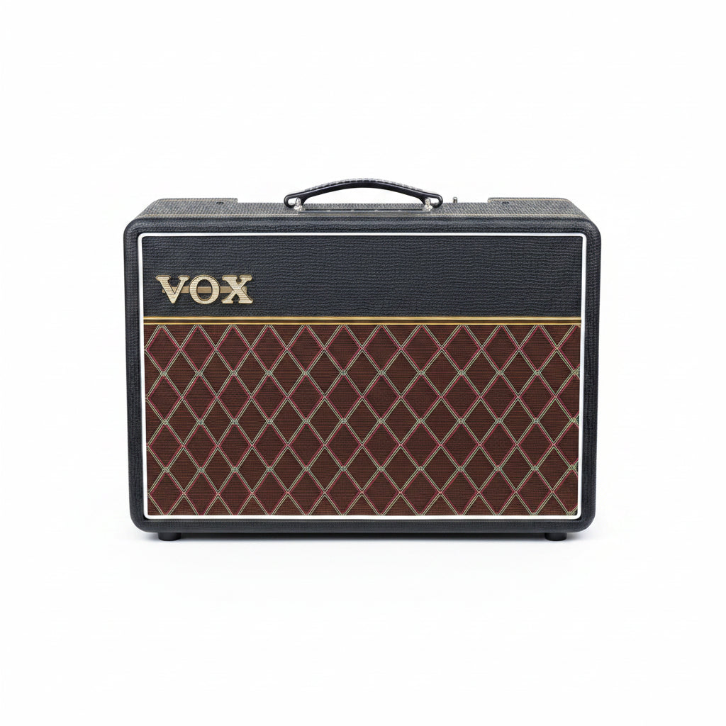 VOX amplifier with diamond pattern on the front panel