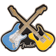 Fender Crossed Guitars Pin - Gifts available at Foulds Guitars Derby
