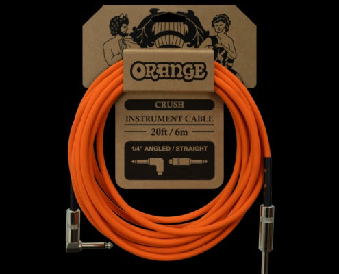 Orange Crush 20ft Cable Angled - Right Angled available at Foulds Guitars Derby