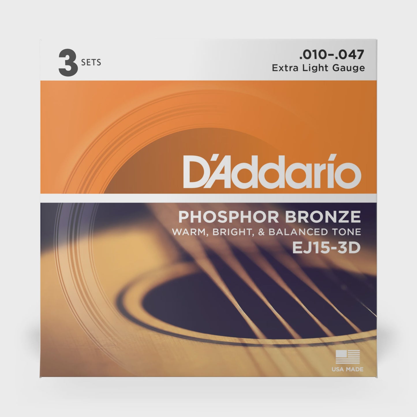D'Addario EJ15 Phosphor Bronze 10 - 47 3PK - Acoustic Guitar Strings available at Foulds Guitars Derby