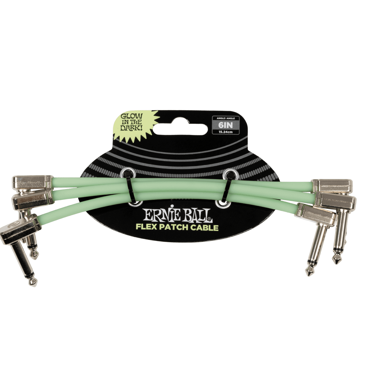 Ernie Ball 6" Flex Patch Cable - Glow in the Dark 3pk