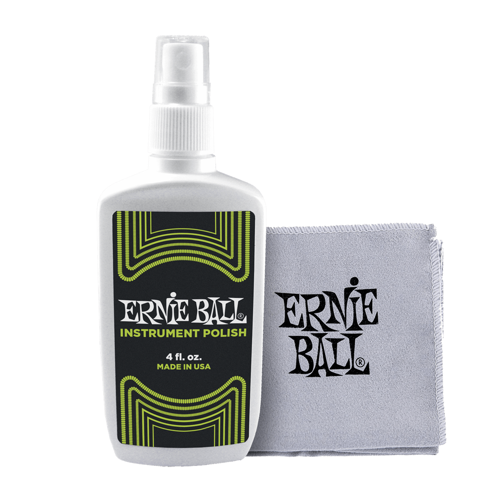 Ernie Ball Guitar Polish and Cloth - Cleaning available at Foulds Guitars Derby