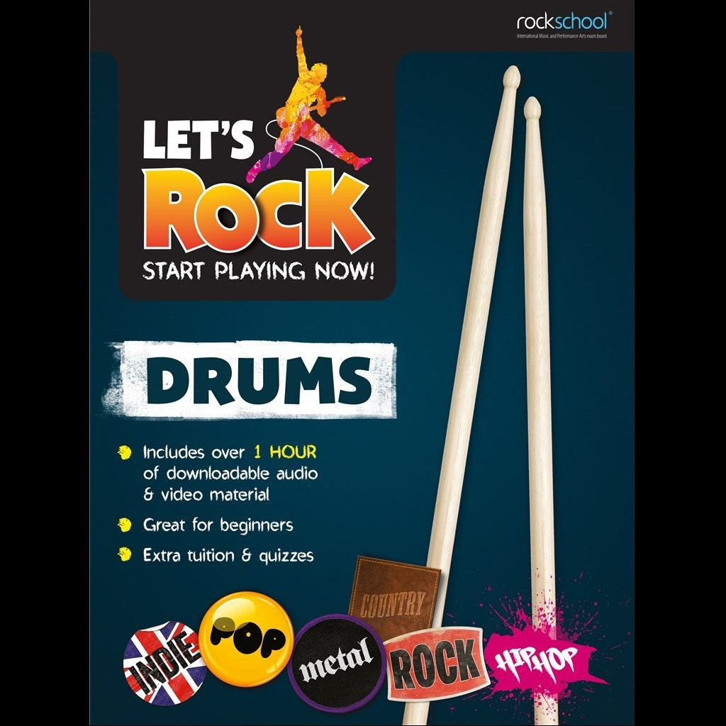 Let's Rock Drums - Drum Tutor Books available at Foulds Guitars Derby