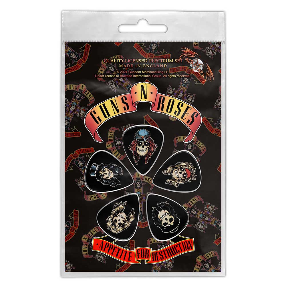 Guns n' Roses Appetite for Destruction Picks 5 Pack - Picks available at Foulds Guitars Derby