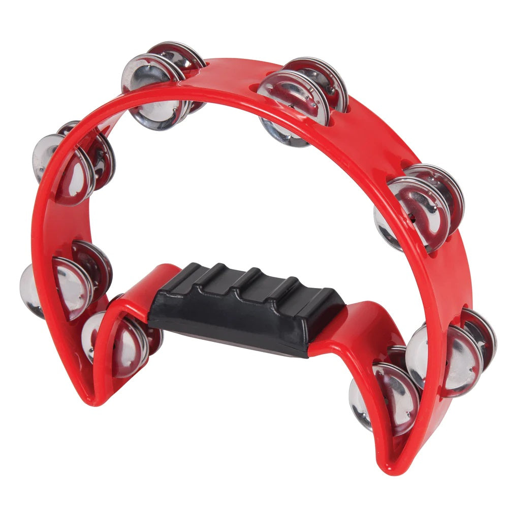 PP 1/2 Moon Tambourine Red - Percussion available at Foulds Guitars Derby