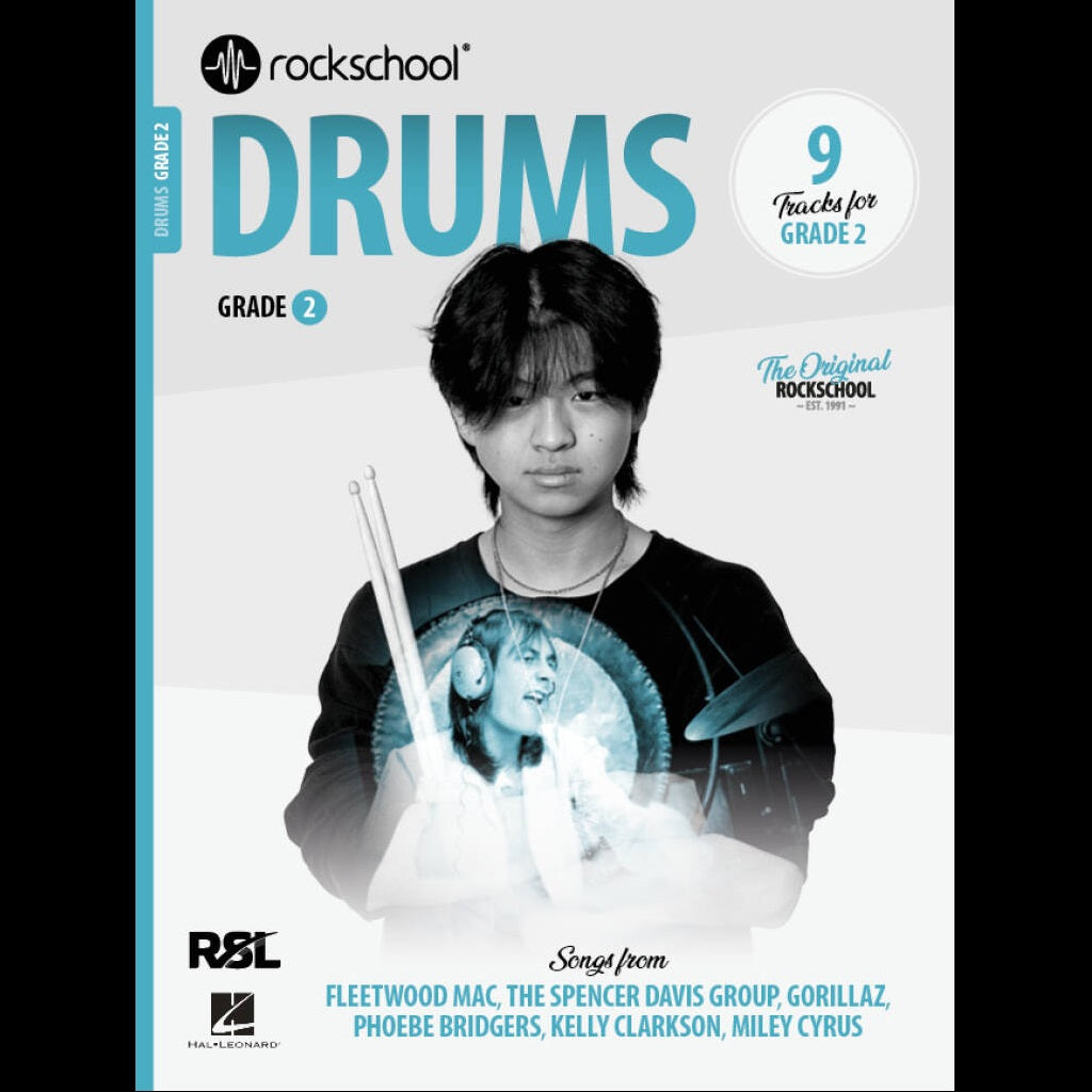Rockschool Drums Grade 2 (2024) - Drum Exam Music available at Foulds Guitars Derby
