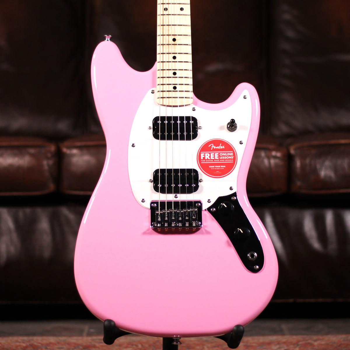 Squier Sonic Mustang HH Flash Pink - Electric Guitars available at Foulds Guitars Derby