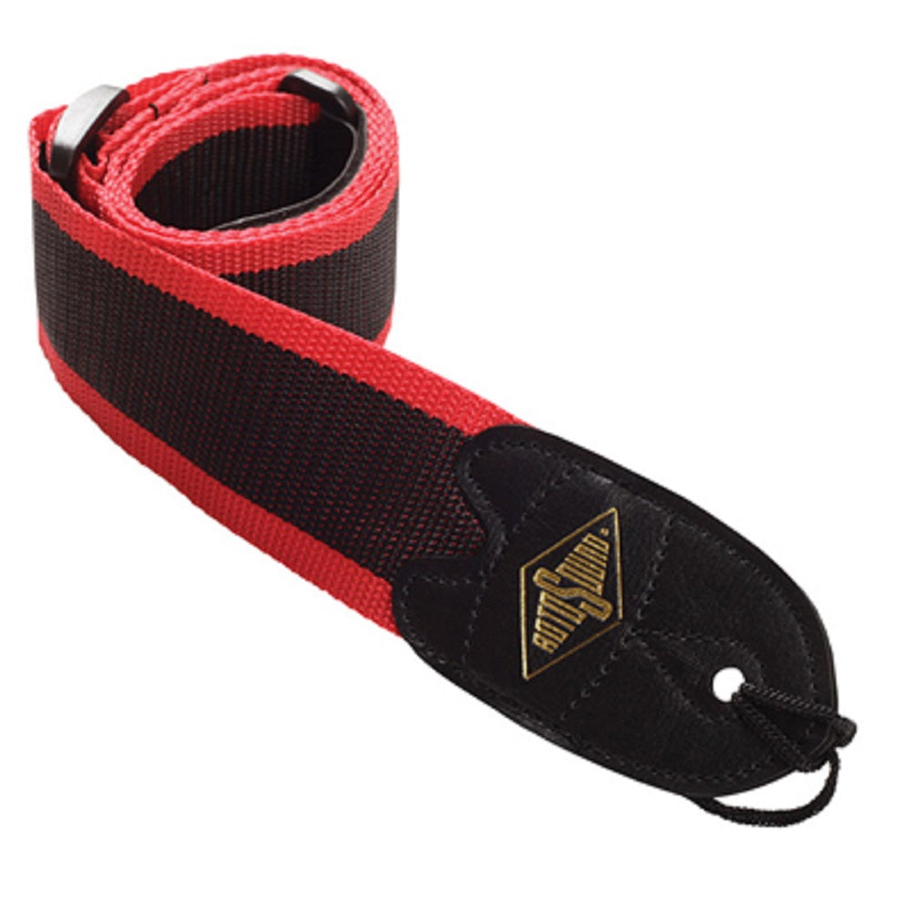 Rotosound Webbing Strap Red Stripe - Straps available at Foulds Guitars Derby