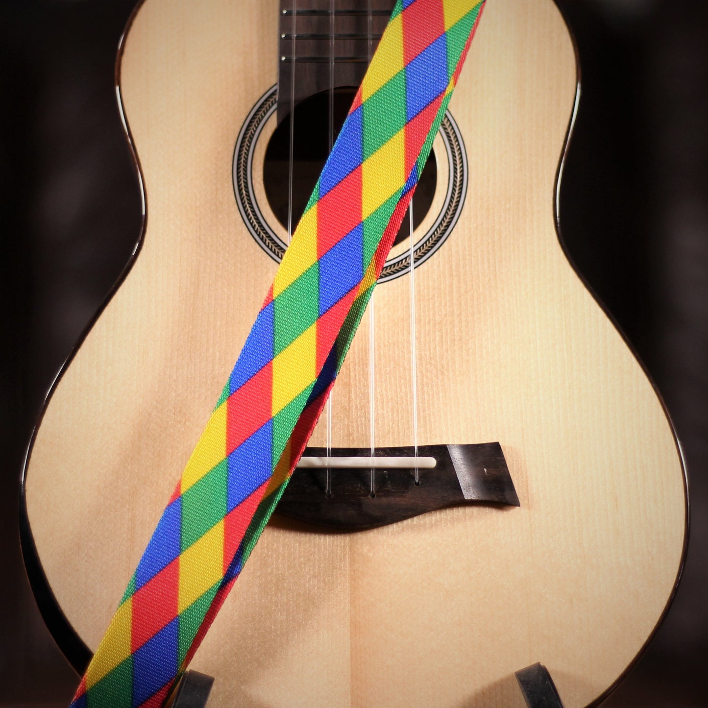 Leathergraft Uke Strap Harlequin - Straps available at Foulds Guitars Derby