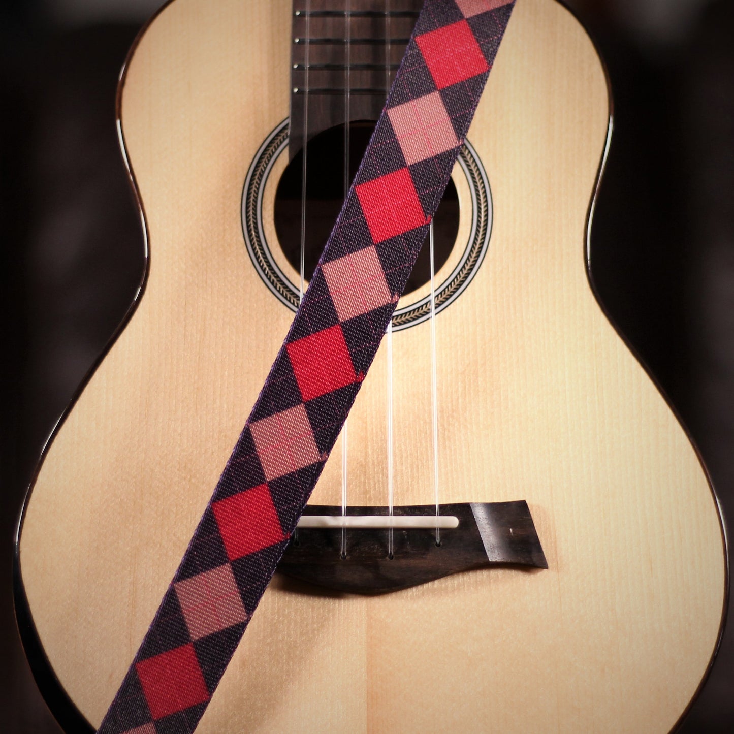 Leathergraft Pink Diamond Uke Strap - Straps available at Foulds Guitars Derby