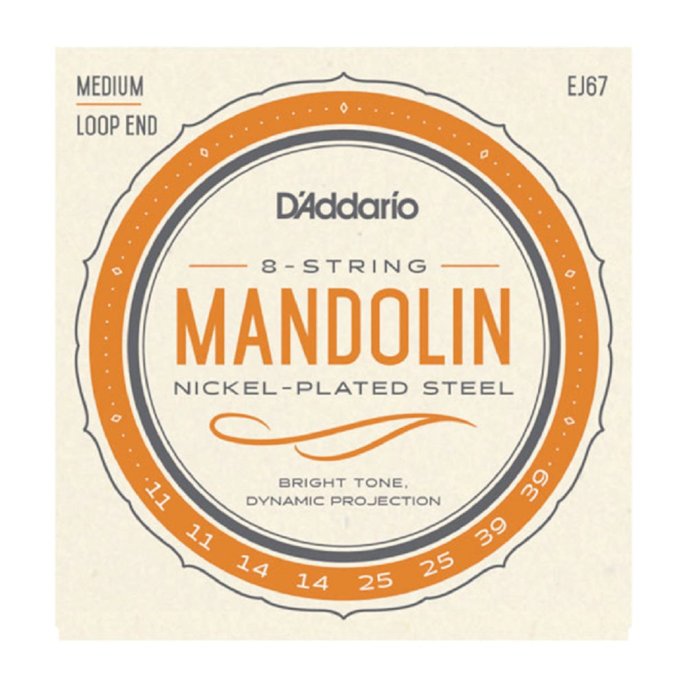D'Addario EJ67 Nickel Mandolin 11-39 - Folk Strings available at Foulds Guitars Derby