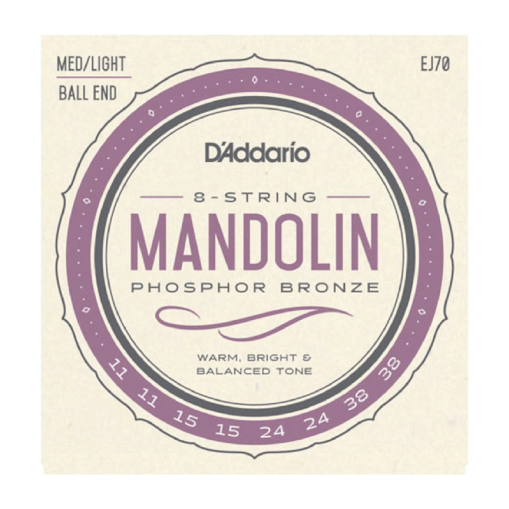 D'Addario EJ70 Ball-end Mandolin 11-38 - Folk Strings available at Foulds Guitars Derby