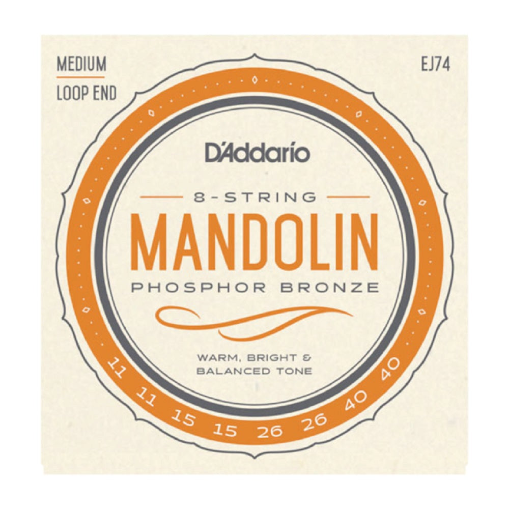 D'Addario EJ74 Mandolin 11-40 - Folk Strings available at Foulds Guitars Derby