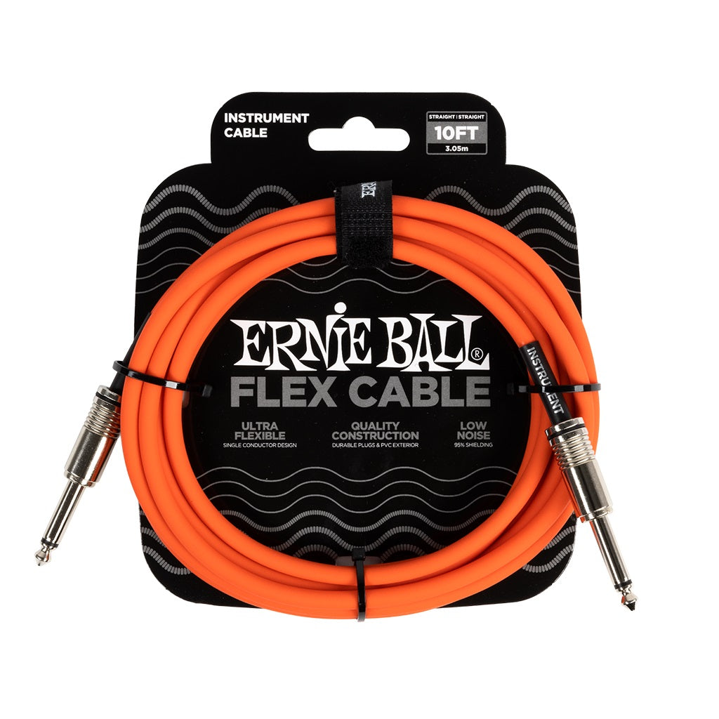 Ernie Ball Flex Orange St 10 Cable - Straight available at Foulds Guitars Derby