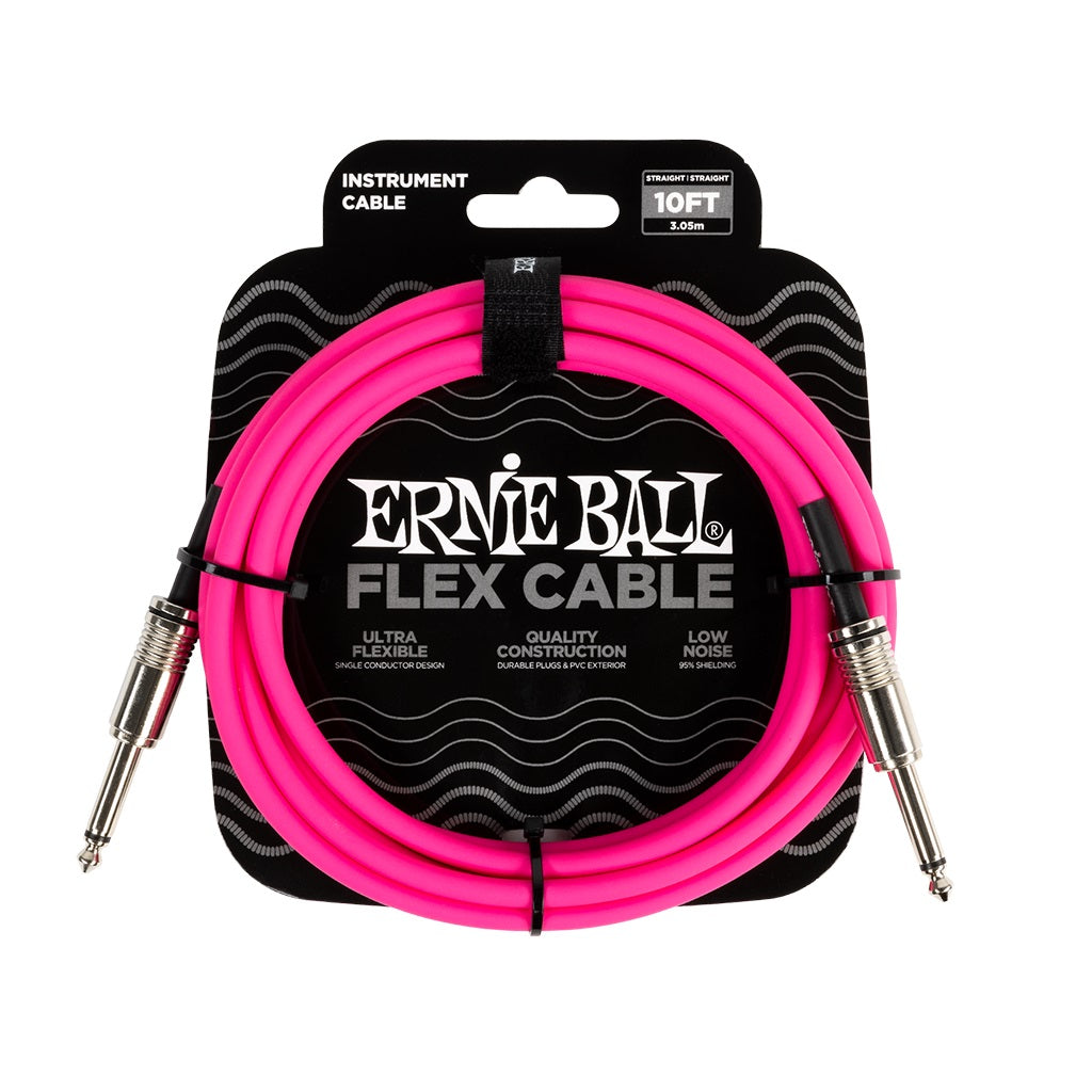 Ernie Ball Flex Pink St 10 Cable - Straight available at Foulds Guitars Derby