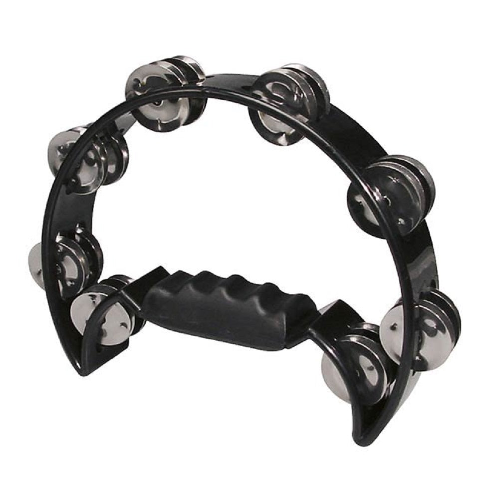 Hayman 1/2 Moon Tambourine Black - Percussion available at Foulds Guitars Derby