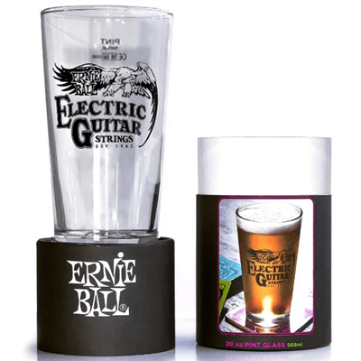 Ernie Ball Logo Pint Glass - Mugs available at Foulds Guitars Derby