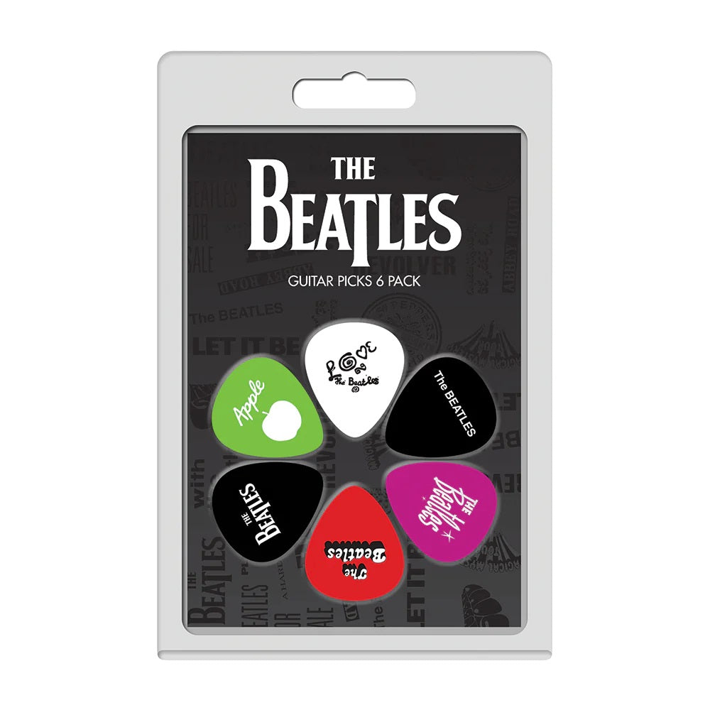 The Beatles Logos Picks 6 Pack - Picks available at Foulds Guitars Derby