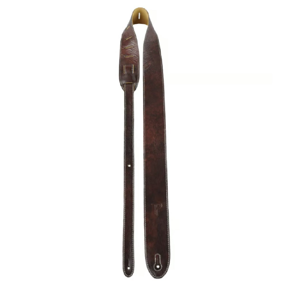 Roksak 2" Mahogany Italian Leather Strap - Straps available at Foulds Guitars Derby