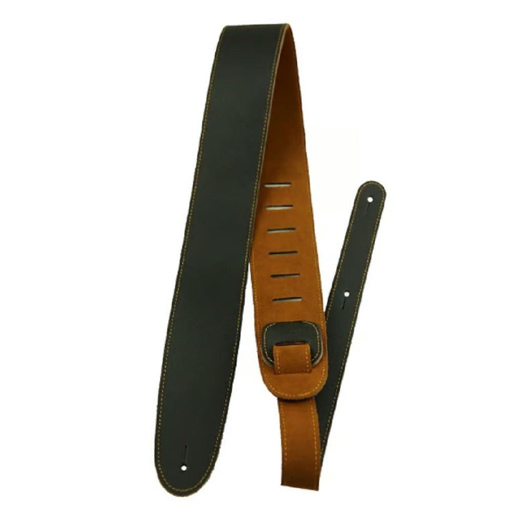 Roksak 2.5" Leather Black/Brown Reversable Strap - Straps available at Foulds Guitars Derby