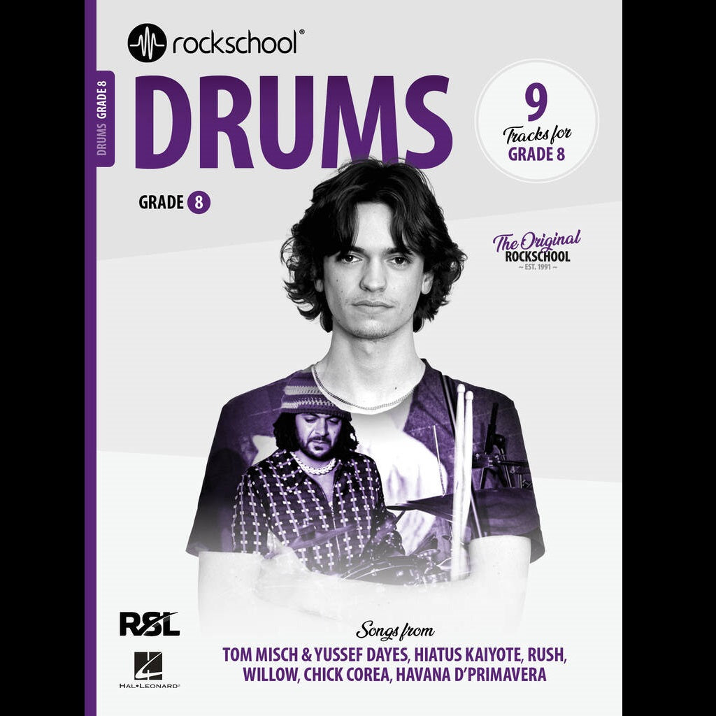 Rockschool Drums Grade 8 (2024) - Drum Exam Music available at Foulds Guitars Derby