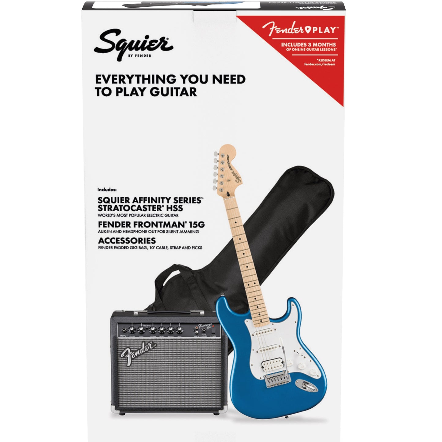 Squier Strat Affinity Pack HSS LPB - Electric Guitars available at Foulds Guitars Derby