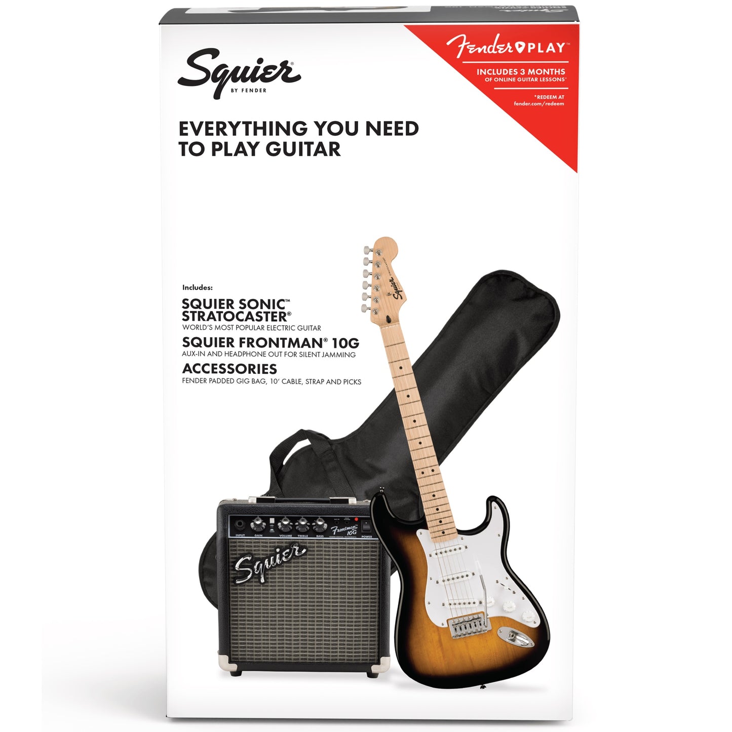 Squier Sonic Strat 2TS 10G Pack - Electric Guitars available at Foulds Guitars Derby