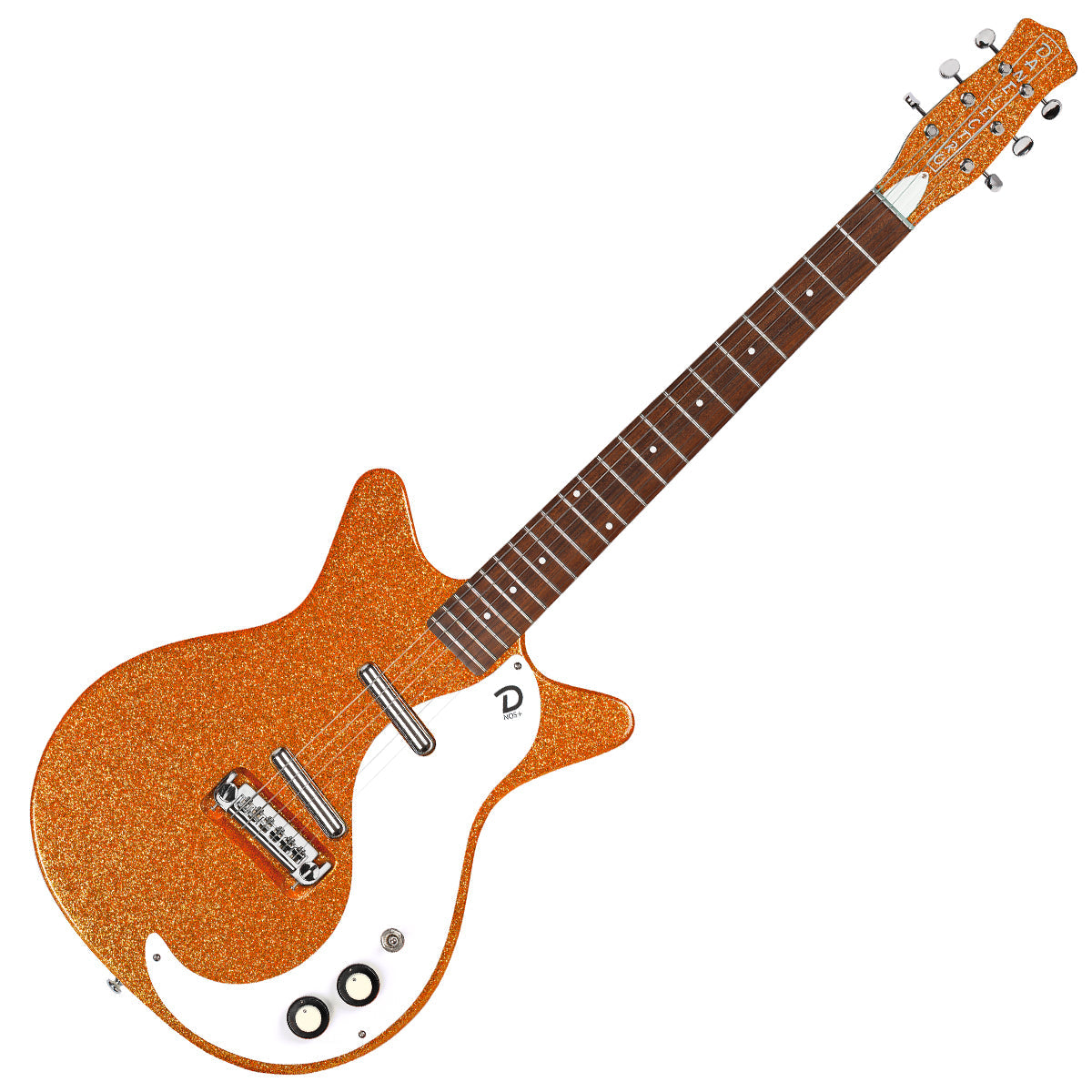 Danelectro 59M NOS Electric Guitar Orange Metal Flake Foulds