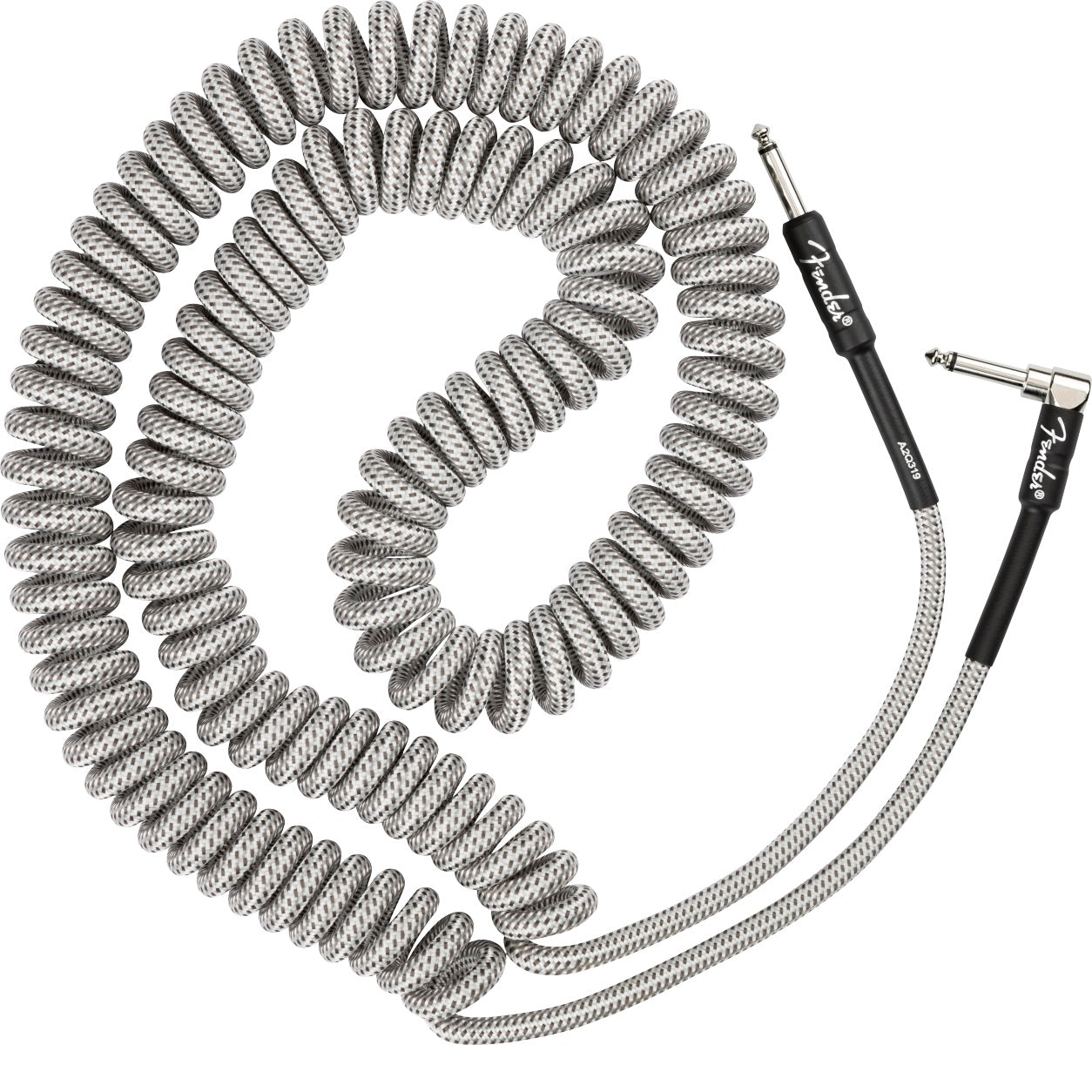 Fender Pro Coil Cable 30ft White Tweed - Right Angled available at Foulds Guitars Derby