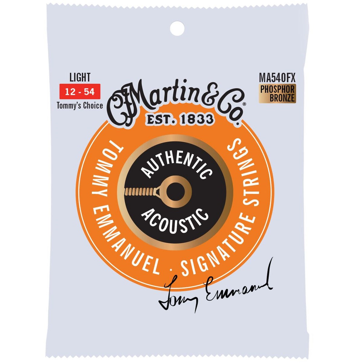 Martin Phosphor Bronze Flex Core "Tommy's Choice" MA540FX 12-54 - Acoustic Guitar Strings available at Foulds Guitars Derby