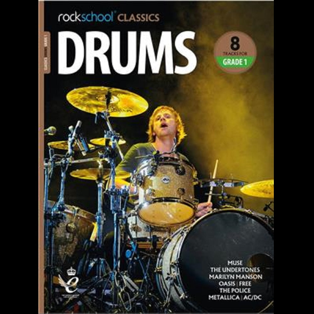 Rockschool Grade 1 Classic Drums 2018 - Drum Exam Music available at Foulds Guitars Derby