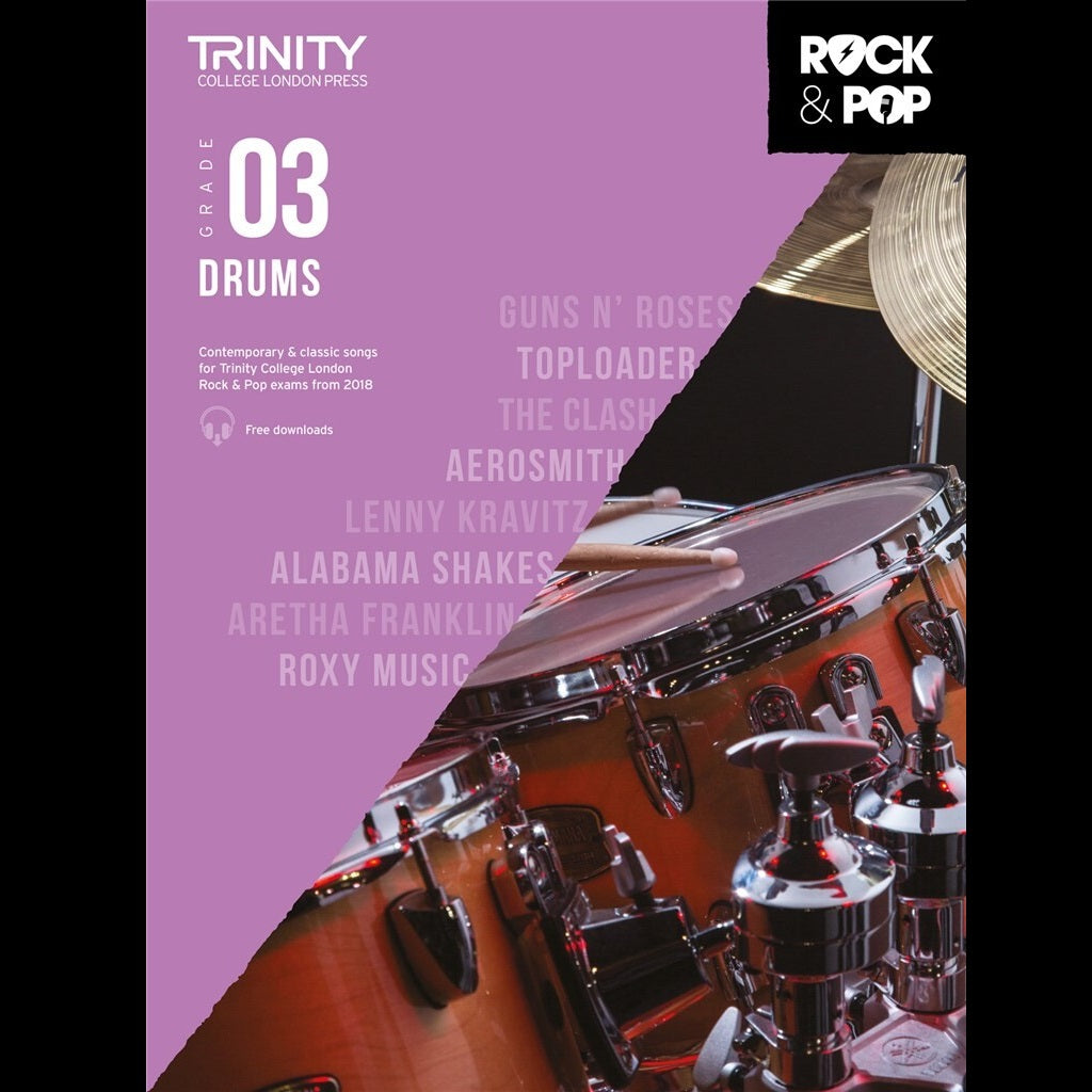 TCL Rock and Pop Grade 3 Drums - Drum Exam Music available at Foulds Guitars Derby