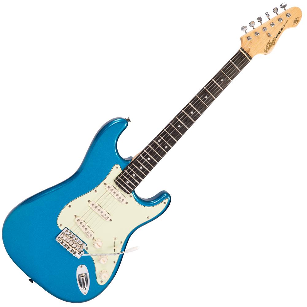 Vintage V6 ReIssued Electric Guitar Candy Apple Blue Foulds