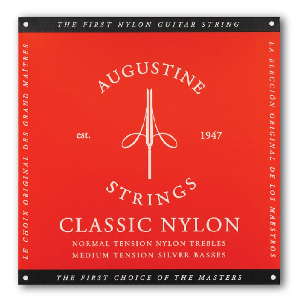 Augustine Red Medium Tension Set - Tie On available at Foulds Guitars Derby