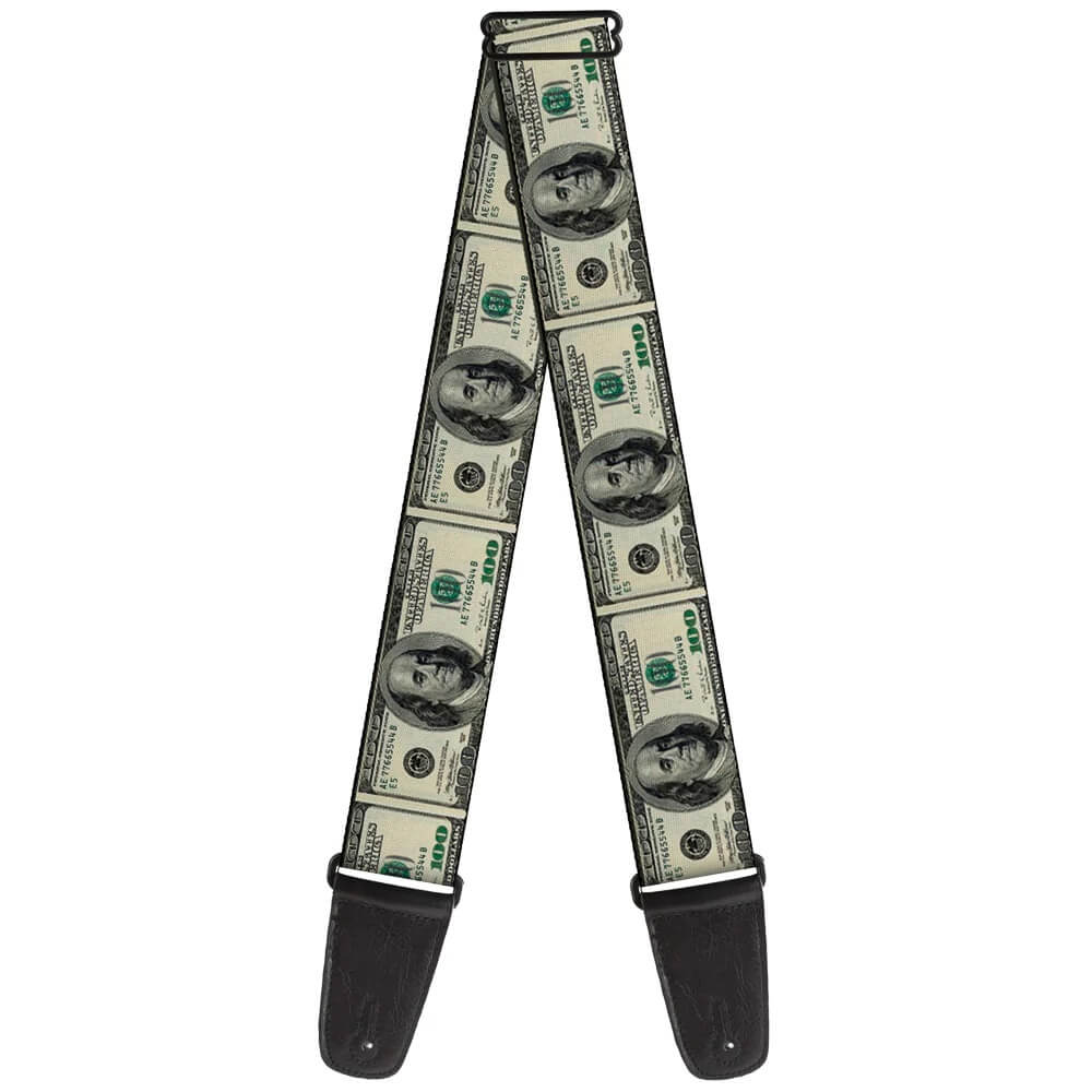 Buckle-Down 100 Dollar Bills Strap - Straps available at Foulds Guitars Derby