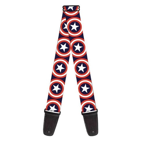 Buckle-Down Captain America Art Strap - Straps available at Foulds Guitars Derby