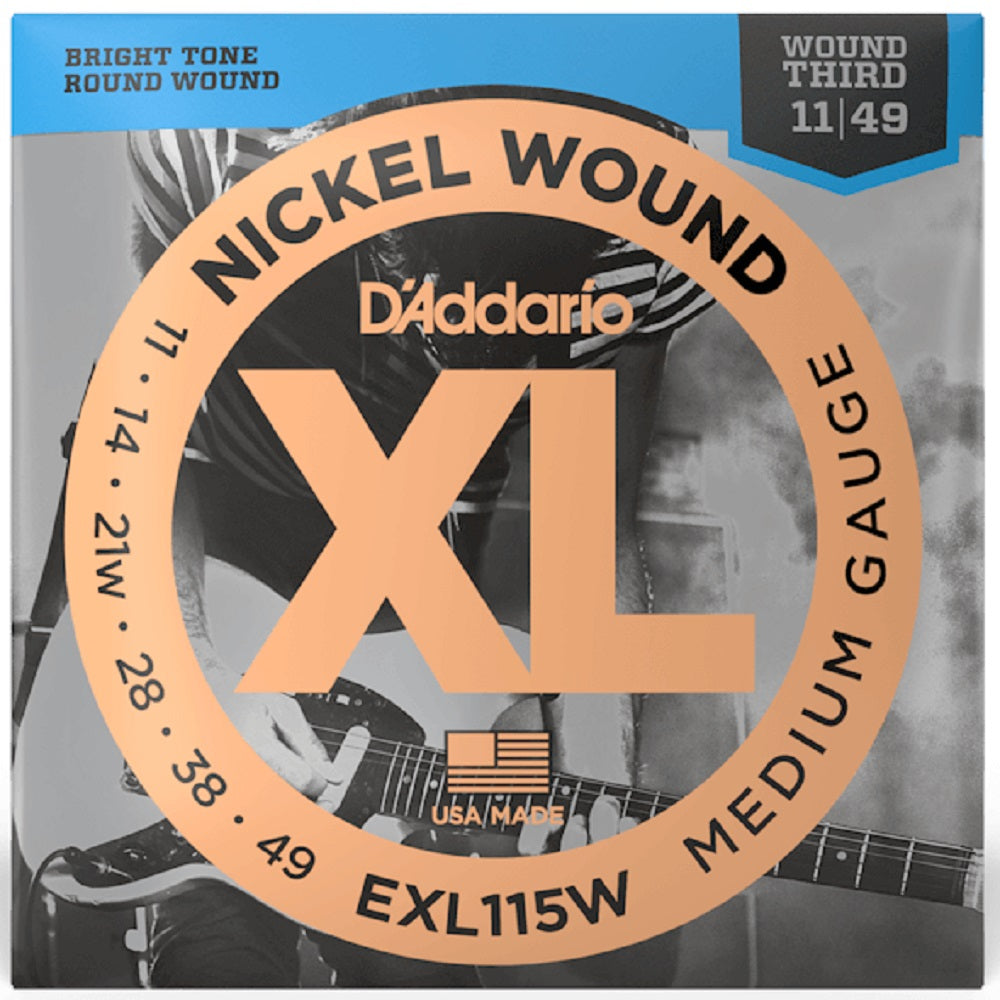 D'Addario EXL115W Electric Wound Third 11-49 - Archtop Strings available at Foulds Guitars Derby