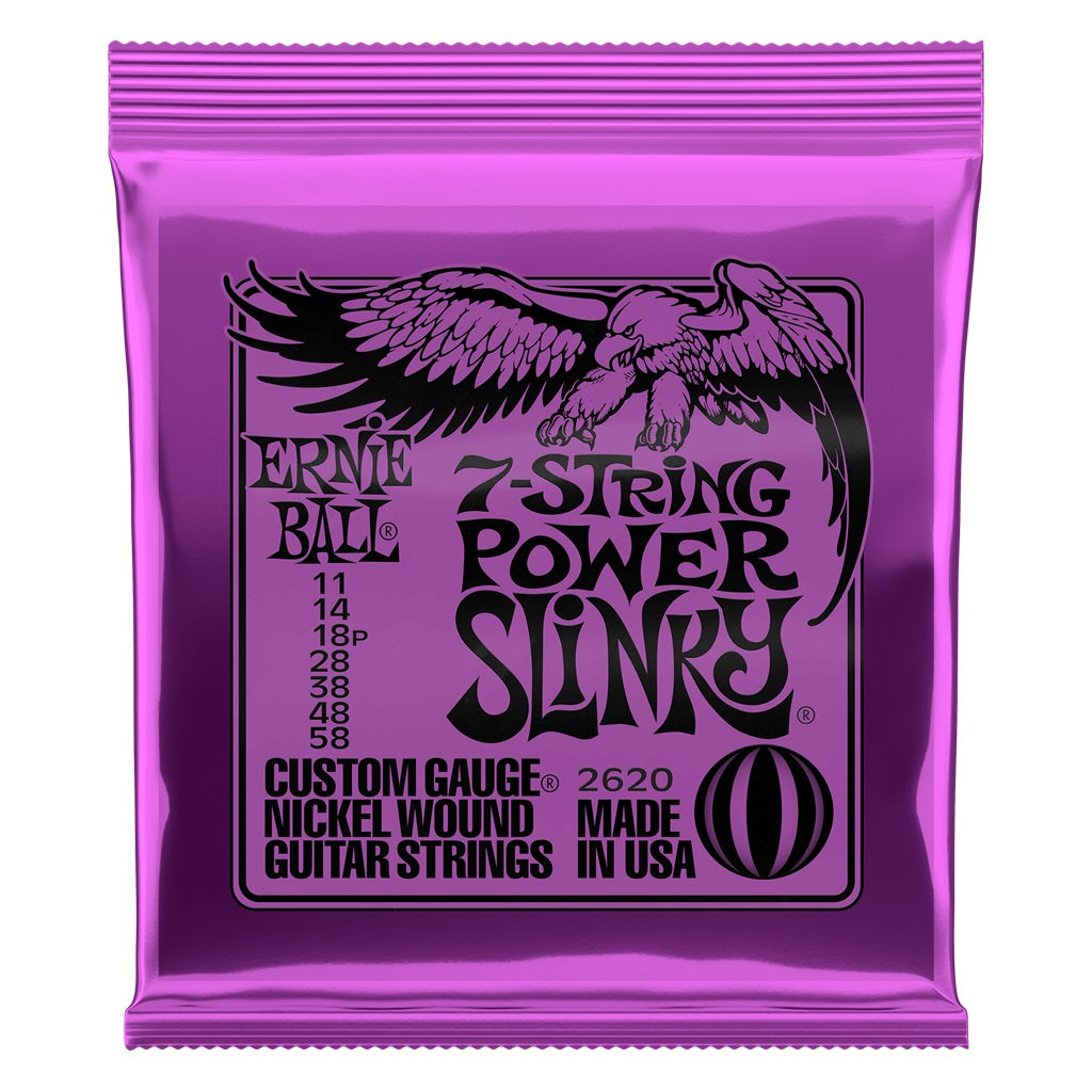 Ernie Ball Power Slinky 7-String 2620 11-58 - Electric Guitar Strings available at Foulds Guitars Derby