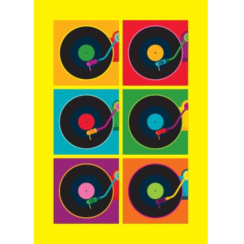 Record Player Pop Art Card - Greetings Cards available at Foulds Guitars Derby