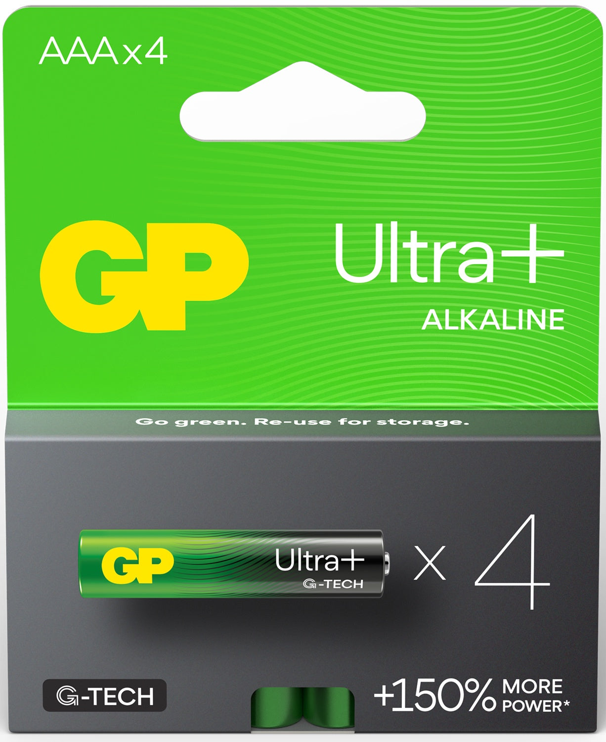 GP Ultra+ Alkaline AAA x 4 - Batteries available at Foulds Guitars Derby