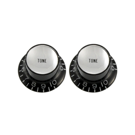 Allparts Pack of 2 Black Tone Reflector Knobs