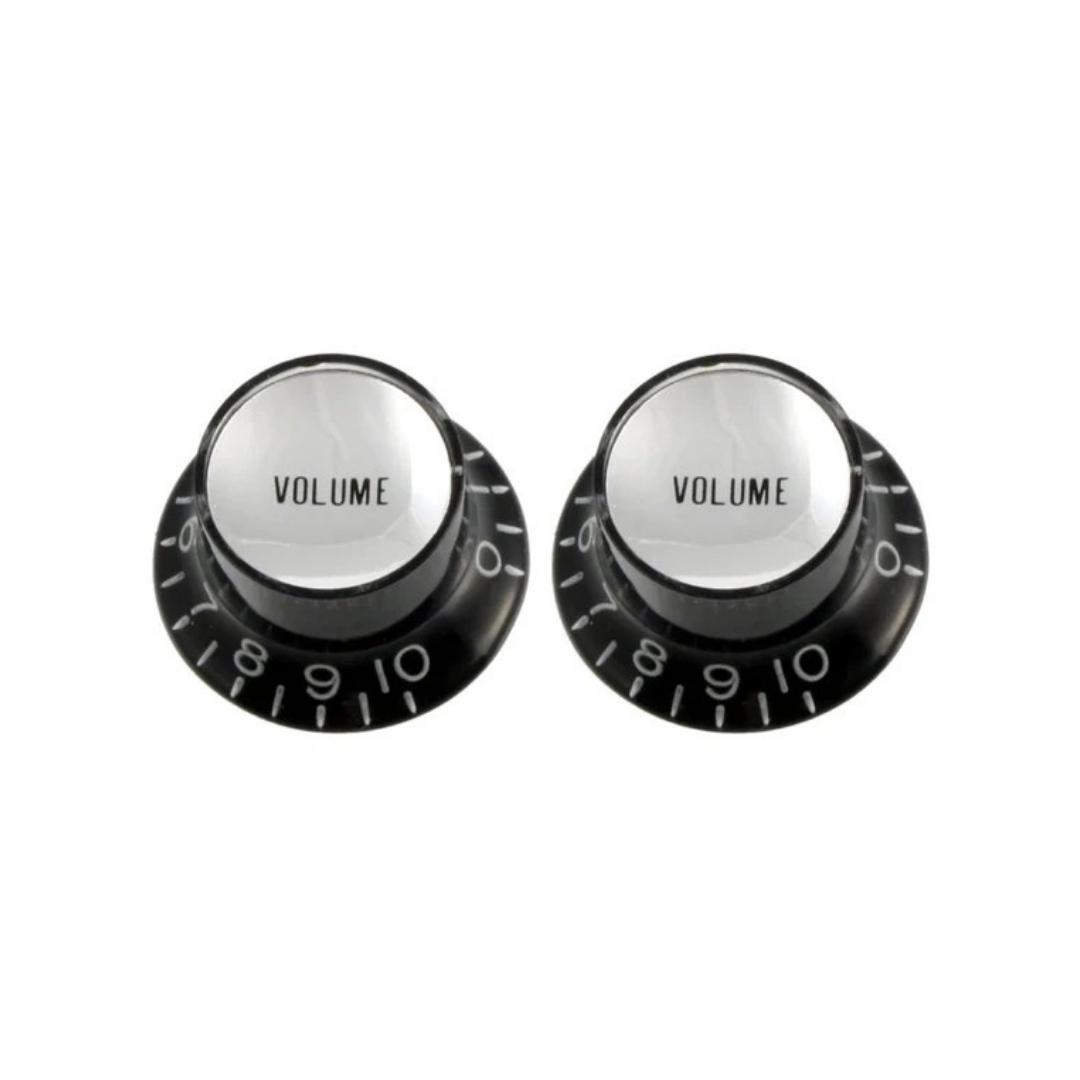 Allparts Pack of 2 Black Volume Reflector Knobs