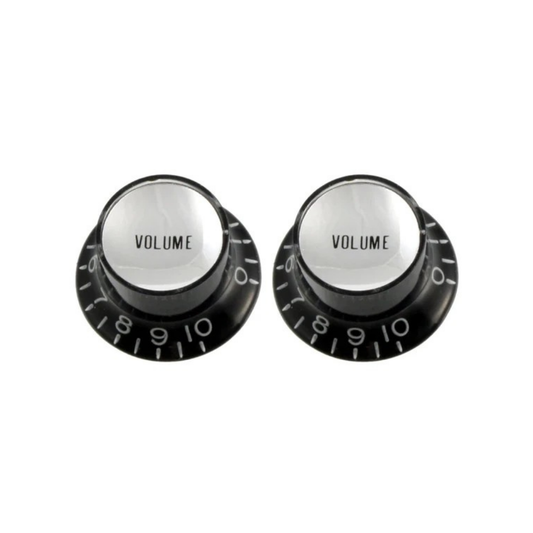 Allparts Pack of 2 Black Volume Reflector Knobs