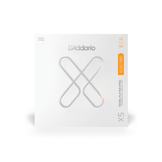 D'Addario XS Nickel Coated ELectric Guitar Strings 10-56, 7 String Set - Electric Guitar Strings available at Foulds Guitars Derby