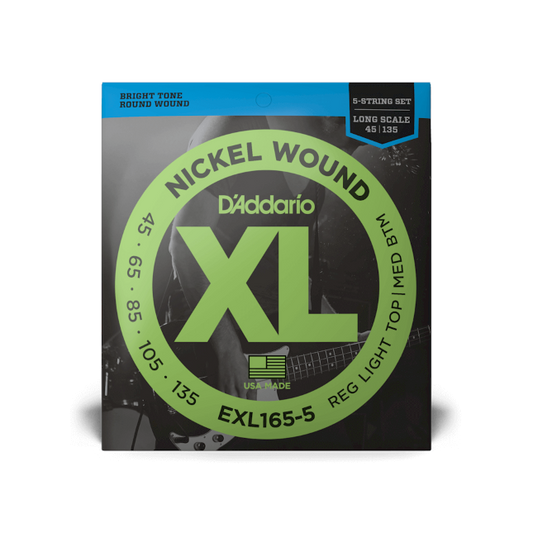 D'Addario EXL165-5 Bass Strings 45-135 - Bass Strings available at Foulds Guitars Derby