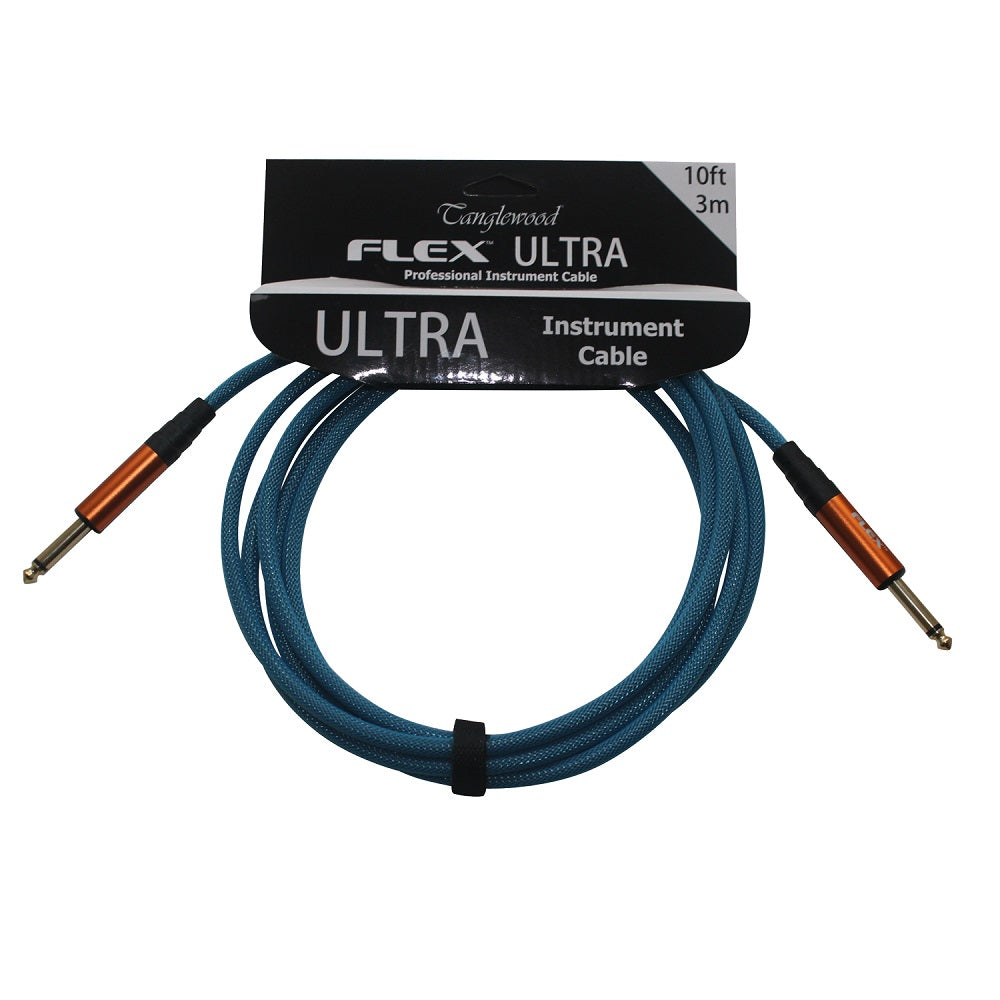 Flex Ultra 3m Cable - Ocean Blue - Straight available at Foulds Guitars Derby