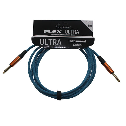 Flex Ultra 3m Cable - Ocean Blue - Straight available at Foulds Guitars Derby