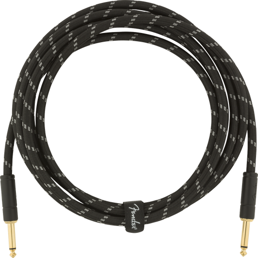 Fender 10' Deluxe Black Tweed Guitar Cable - Straight