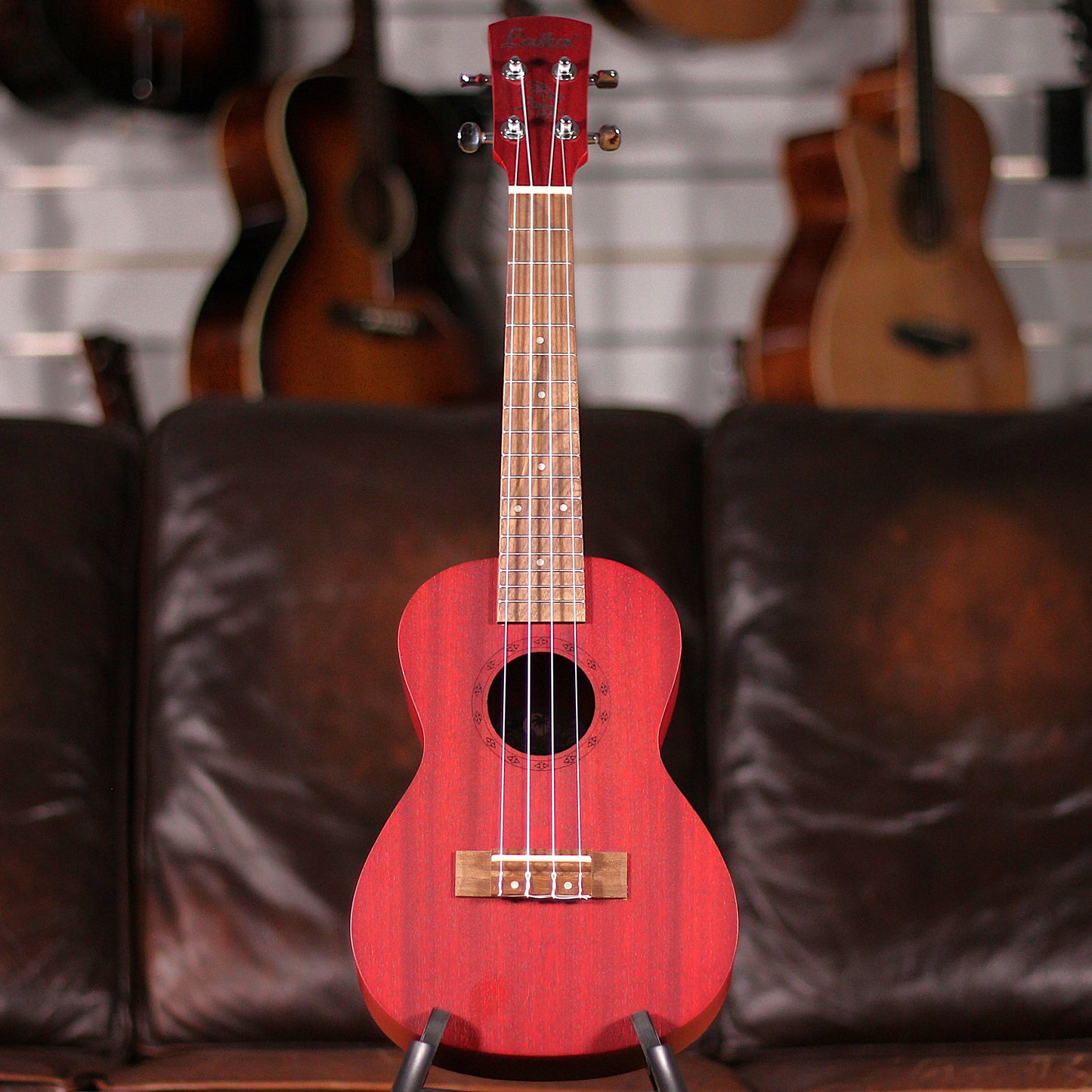Laka Sapele Series Concert Ukulele - Red