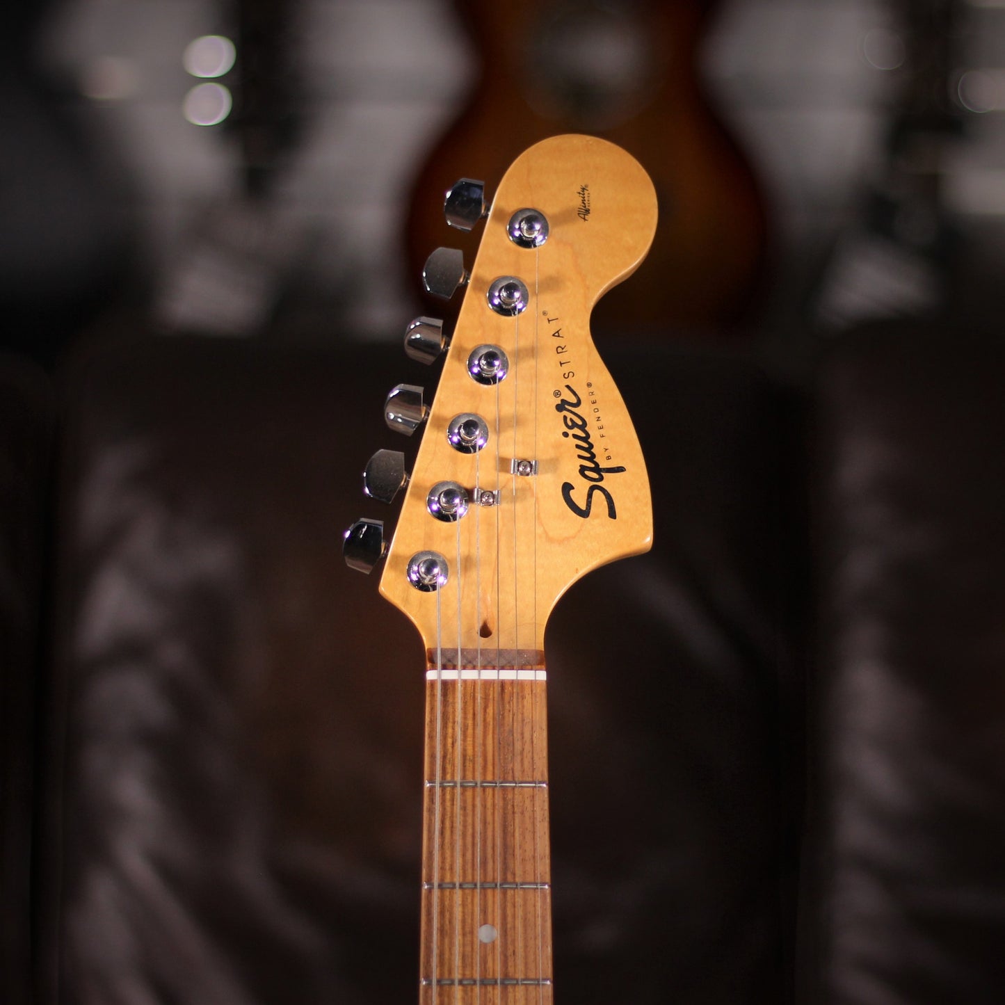 USED Squier Affinity Stratocaster headstock